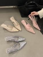 Nuevo stiletto tacones altos bolsa cabeza sandalias mujer francés con falda noche brisa vacío solo zapatos zapatos de mujer - details 37