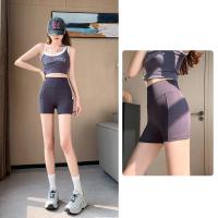 Pantalones cortos de Yoga, mallas para mujer, medio pantalones cortos de ciclismo con bolsillo, pantalones cortos deportivos de cintura alta para motorista, pantalones cortos de gimnasio para mujer, pantalones de Fitness con realce de cadera - details 8