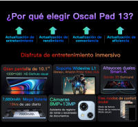 Tableta BLACKVIEW OSCAL Pad 13, 8GB RAM 256GB ROM, batería de 7680mAh, pantalla HD+ de 10,1 pulgadas, Octa Core T606, Android 12,13MP Tablet PC - details 5