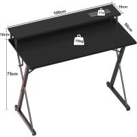 Regleta de Juegos LED 100x50cm Escritorio Gamer Ergonómico Soporte Grande para Monitor Mesa Moderna - details 2