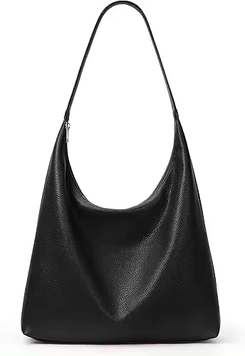 Bolso de mano casual de cuero vegano Hobo con cremallera bolso de trabajo Weekender hombro para mujer bolso de viaje - 1