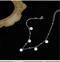 Tobilleras de Plata Esterlina Minimalistas Versátiles Disco Redondo para Mujeres 2024 - details 6