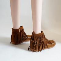 Botines de mujer con flecos planos, lujosas zapatillas góticas con hebilla de cinturón, diseño elegante, talla grande 43 - details 12