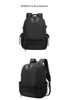 Mochila de gran capacidad para hombre, bolsa de viaje con compartimento para zapatos, capacidad expandible, con interfaz USB - details 11