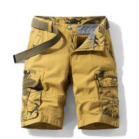 Pantalones cortos cargo de algodón con múltiples bolsillos para hombre - details 5