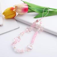 Cuerda colgante para teléfono, cordón para teléfono, colgante de cuentas acrílicas rosas, abalorio para teléfono, cordón de mano para muñeca, correa de mano, correas para teléfono móvil - details 4