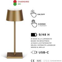 Lámpara LED recargable USB de Mesa Regulable - Larga duración - Luz regulable (Dimmer) con un toque - Casa y restaurante - Protección IP54 - Dorado Oscuro - details 19