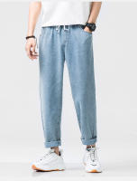 Jeans Casuales para Hombres en Primavera-Otoño Cintura Elástica, Pantalones de Denim de Trabajo Azules Estilo Hip Hop Joggers Streetwears - details 5