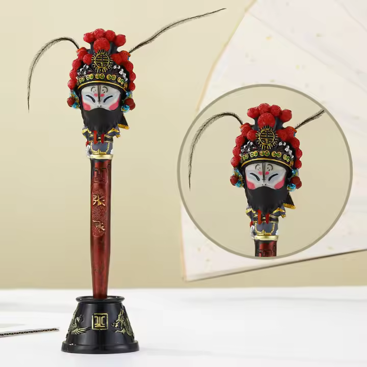 Bolígrafo de maquillaje facial de la Ópera de Pekín, bolígrafo de personaje de ópera de dibujos animados versión Q de estilo chino, regalo creativo - 1