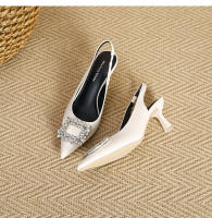 Nuevos tacones altos con correa y hebilla cuadrada de diamantes brillantes para fiesta - details 25