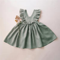 2024 Vestido de Princesa para Niñas Verano Nueva Moda Manga Voladora Algodón y Lino Ropa para Bebés de 0-3 Años - details 0
