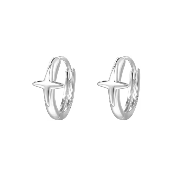 Pendientes de Estrella de Plata Pura S999 ArgentFlow Sin Alergias, Fashion para Mujeres, Gift Perfecto - 1