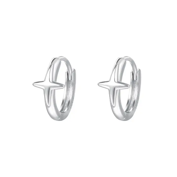 Pendientes de Estrella de Plata Pura S999 ArgentFlow Sin Alergias, Fashion para Mujeres, Gift Perfecto - 1