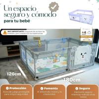 Parque Infantil Bebe 120x180cm - Corralito Bebe con 6 agarraderas y Alfombra de Juegos Acolchada - Parque Bebes para Casa Plegable con Malla Transpirable y Vayas con Protecciones - details 1