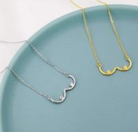y Collar de cadena de lactancia para mujer, gargantilla con colgante con forma de onda de acero inoxidable, artística, feminista, para mujer - details 2