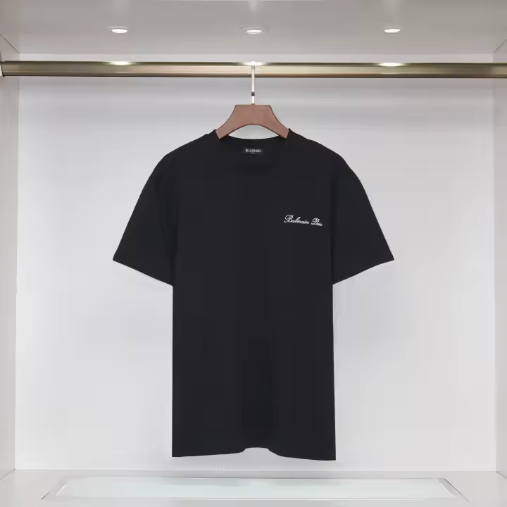 2025 Camisas casuales básicas de moda de verano, camisetas holgadas de algodón puro para hombres y nuevas camisas de manga corta para parejas con estampados de logotipos en la parte delantera - 1