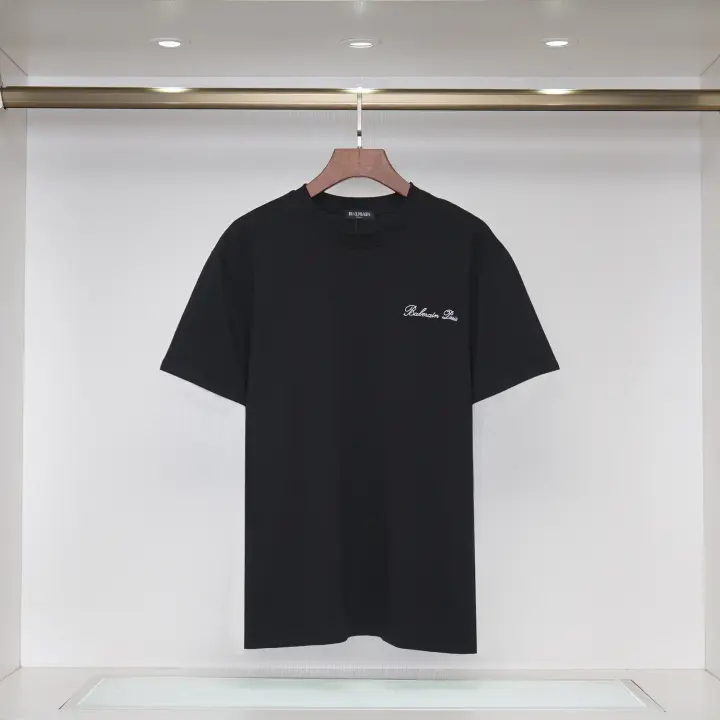 2025 Camisas casuales básicas de moda de verano, camisetas holgadas de algodón puro para hombres y nuevas camisas de manga corta para parejas con estampados de logotipos en la parte delantera - 1