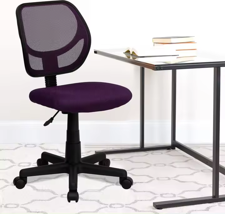 Muebles Silla de Oficina giratoria de Malla con Respaldo Cuadrado Curvado, Nailon, Gris, Juego de 1 - 1