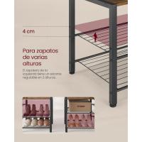 Perchero con Banco Zapatero 5 Estantes de Almacenaje y 9 Ganchos para Ropa Tamaño 40 x 120 x 190cm - details 19