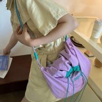 Bolso de hombro ligero de moda, bolso cruzado con letras para ir al trabajo, bolso con cordón de Color en contraste de nailon para niñas - details 7