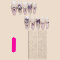 Uñas cómodas y encantadoras de mediados de temporada con dije de diamante Manicura de salón profesional para belleza - details 1