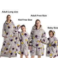 Manta de franela de invierno para adultos y niños, sudadera con capucha de manga larga, jersey de lana, manta usable, regalo - details 8