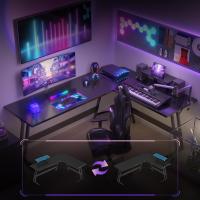 Mesa de Juego en Forma de L 130x130cm Soporte para Monitor Soporte para Auriculares - details 30