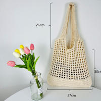 Bolso de hombro tejido con diseño hueco Vintage para mujer, bolsos de mano de gran capacidad, bolsos de viaje de verano para mujer, bolsos de playa - details 16