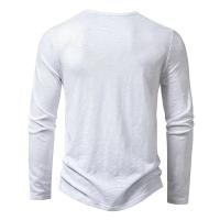 Otoño nueva camiseta de manga larga con cuello para hombres Color transpirable versátil moda camisetas delgadas - details 3