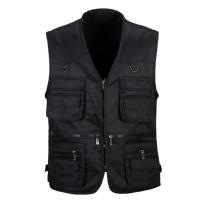 Chaleco Ligero para Hombres Color Sólido, Sin Mangas, Cuello en V, Múltiples Bolsillos, Para Primavera y Otoño - details 5
