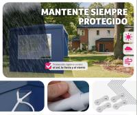 Carpa de Fiesta Robusta Paneles Laterales de 3m Pabiloncito de Jardín Impermeable con Ventanas - details 4