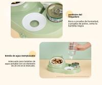 Cuenco para gatos, cuenco doble, agua potable automática, cuenco de comida para cachorros, agua potable para mascotas, suministros para perros y gatos - details 7