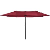Parasol Doble para Jardín Sombrilla Gigante Anti UV con Manivela Tamaño 4,55x2,65x2,38 m Color Gris - details 9