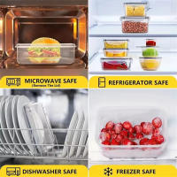 Juego De 12 Piezas De Contenedores Para Almuerzo De Cocina Caja De Alimentos Segura Para Microondas Y Nevera Manteniendo La Frescura - details 7