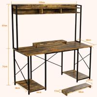 Mesa de Juego Ergonómica Estante de Almacenamiento con Soporte 120x60cm Marrón - details 1