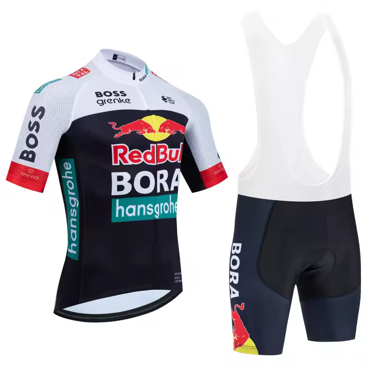 Nuevo Conjunto de Maillot y Culote Corto de Ciclismo BORA BULL Team Azul 2025 para Hombre y Mujer, Ropa de Ciclismo Profesional para Carretera - 1