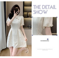 Nuevo vestido cheongsam chino mejorado para mujer, novedad de verano, estilo francés, falda ceñida a la cintura con temperamento de gama alta - details 5