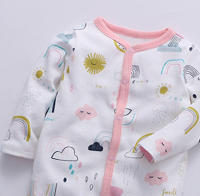 Peleles de algodón para bebés y niños, ropa de una pieza de manga larga con estampado bonito, ropa de primavera, 3 unidades por lote - details 7