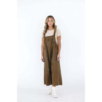 Moda desgastada suelta de pierna ancha cómoda correa casual Denim Overalls para mujer - details 9