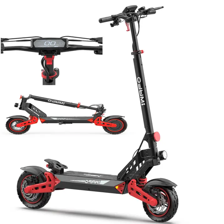Patinetes Eléctricos para Adultos iwafo is2 max, Motor de 2000W, Batería de 54V 20Ah, Neumático de Vacío de 10 Pulgadas, Velocidad Máxima de 50km/h, Alcance de 80km, Frenos de Disco Delanteros y Traseros - 1
