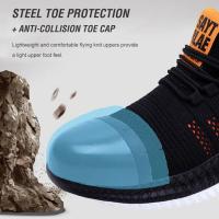 Zapatos de seguridad de trabajo antideslizantes, impermeables, antirotura de acero, punzón en el dedo del pie, botas de trabajo ligeras, zapatillas deportivas de moda para hombres y mujeres - details 2