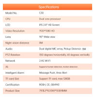 Cámara de vigilancia inalámbrico WIFI HD video llamar interior inteligente Visión nocturna remoto doméstico 360 grados vigilancia - details 18