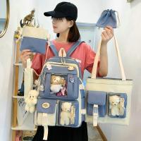 Mochila escolar Kawaii para niños y niñas, bolsa para ordenador portátil, para estudiantes, 5 piezas, 2023 - details 11