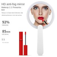 Espejo De Maquillaje Portátil Recargable Con Luz LED Rotativo Redondo Pequeño Y Plegable Para Viajes Espejo De Mano Con Luz USB - details 1