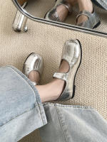 Zapatos Mary Jane planos de fondo francés, con punta redonda, boca poco profunda, estilo retro, para mujer. - details 17