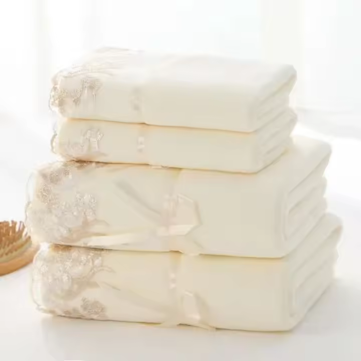 Toalla bordada de encaje de microfibra para adultos, toallas de baño de cara de baño con árbol colorido, conjunto familiar de secado rápido, grande y grueso - 1