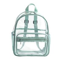 Bolso de hombro transparente impermeable para estudiantes, mochila escolar de PVC con cremallera bidireccional lisa, mochila de día para exteriores - details 4