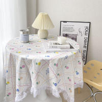 Mantel con estampado Retro wer, cubierta de comedor INS, mantel de escritorio de comedor con borde de encaje, manteles para fiestas y banquetes - details 8