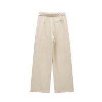 2024 pantalones de mujer pantalones anchos holgados pantalones negros de moda para mujer pantalones casuales de cintura alta otoño mallas acampanadas azules - details 6