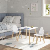 Mesa y sillas redondas de almacenamiento de madera para niños pequeños, mesa infantil de 3 piezas - details 16